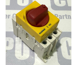 Вимикач навантаження Ensto KS 3.40RY, 3-полюсний, 40А, червона ручка на жовтому фоні