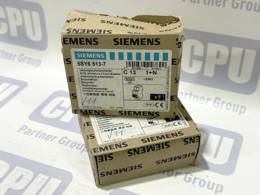 Автоматичний вимикач Siemens 5SY6513-7, тип C, 13А, 1+N, 6кА 5SY6513-7 | Siemens - Зображення 1