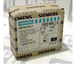 Автоматичний вимикач Siemens 5SY6510-7 (5SY6 510-7), 1+N полюс, C 10A, 6кА/15кА Автоматичний вимикач Siemens 5SY6510-7 (5SY6 510-7), 1+N полюс, C 10A, 6кА/15кА