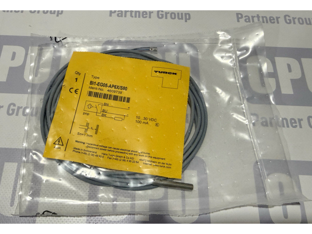 Індуктивний датчик Turck BI1-EG05-AP6X/S80 (Ident-No. 4609739) BI1-EG05-AP6X/S80 | Turck - Зображення 1
