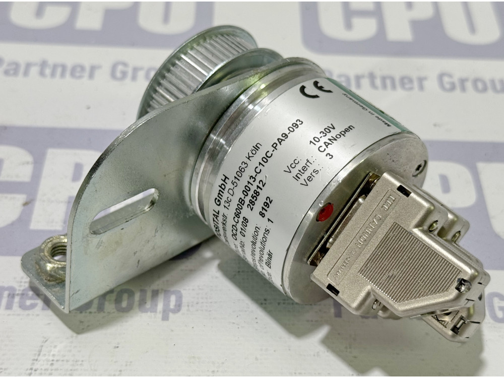 Абсолютний енкодер POSITAL FRABA OCD-C600B-0013-C10C-PA9-093 (13 bit, CANopen) з кронштейном та шківом OCD-C600B-0013-C10C-PA9-093 | Fraba - Зображення 1