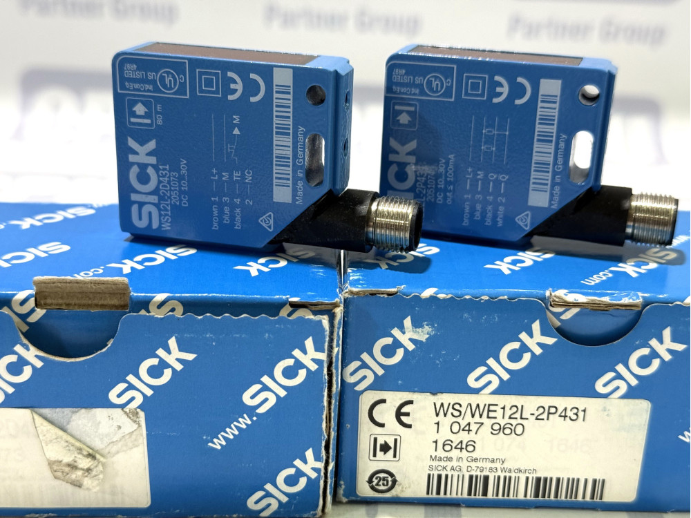 Sick WE12L-2P431 + WS12L-2D431 Photoelectric Sensors WS/WE12L-2P431 | Sick - Зображення 1