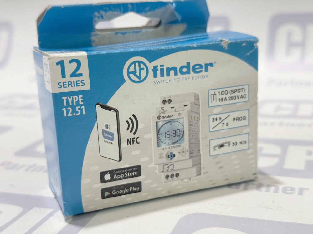 Цифрове тижневе реле часу Finder 12.51.8.230.0000 з NFC 12.51.8.230.0000 | Siemens - Зображення 1