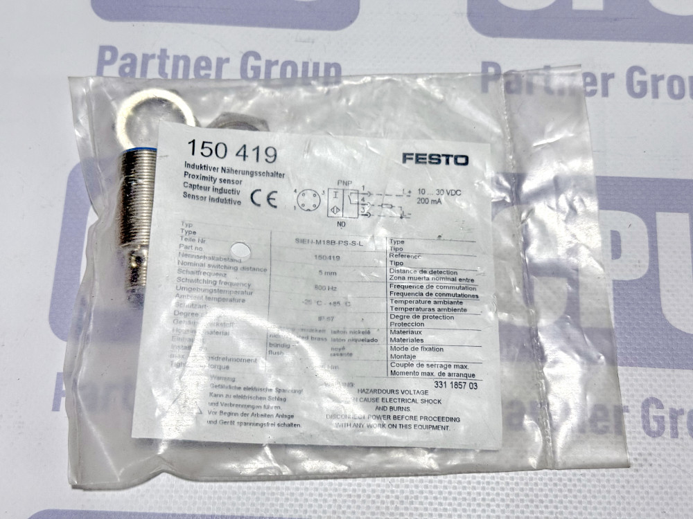 Індуктивний датчик наближення Festo SIEN-M18B-PS-S-L (150419) SIEN-M18B-PS-S-L | Festo - Зображення 1