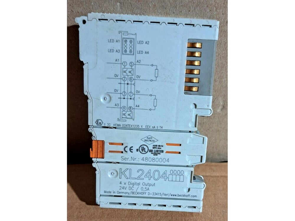 Beckhoff KL2404 Digital Output Terminal 1 PCS KL2404 | Beckhoff - Зображення 1