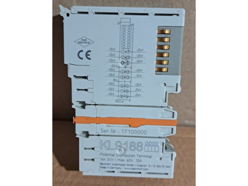 BECKHOFF KL9188 Potential distribution terminal 1 PCS #AD1612# KL9188 | Beckhoff - Зображення 1
