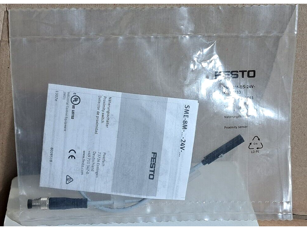 Festo SME-8M-DS-24V-K0,3-M8D Proximity sensor 1 PCS #AD1612# SME-8M-DS-24V-K0,3-M8D | Festo - Зображення 1