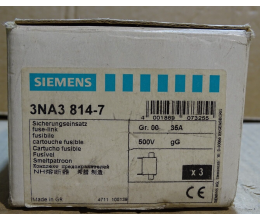 SIEMENS 3NA3 814-7 Fuse Links (1 box)  #1476#