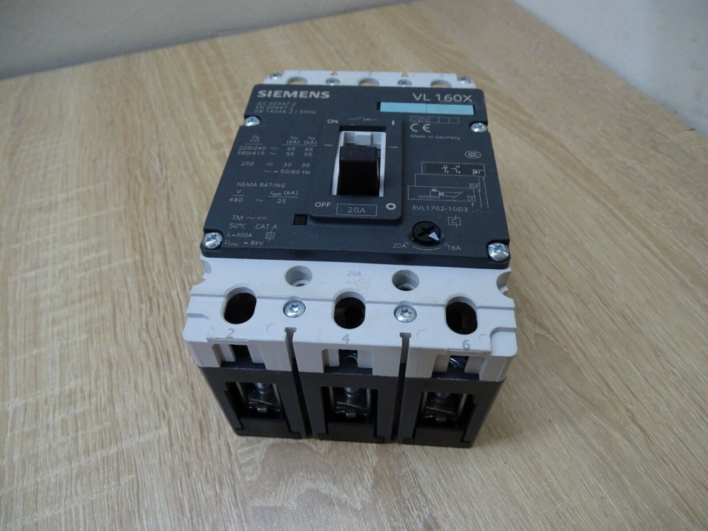 SIEMENS VL 160X 20A 3VL1702-1DD33-0AA0 (1PCS) #G1362# 3VL1702-1DD33-0AA0 | Siemens - Зображення 1
