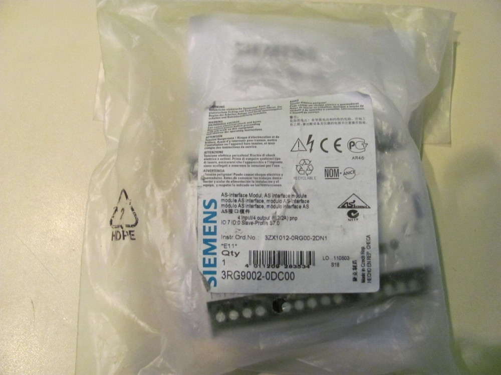 Siemens 3RG9002-0DC00 AS Interface Module 1 PCS 3RG9002-0DC00 | Siemens - Зображення 1