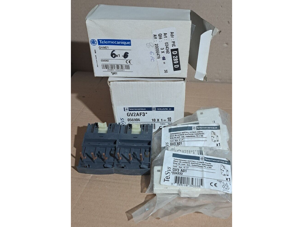 Telemecanique GV3A01, GV2AF3, GVAE1 1 Set GV3A01, GV2AF3, GVAE1 | Telemecanique - Зображення 1