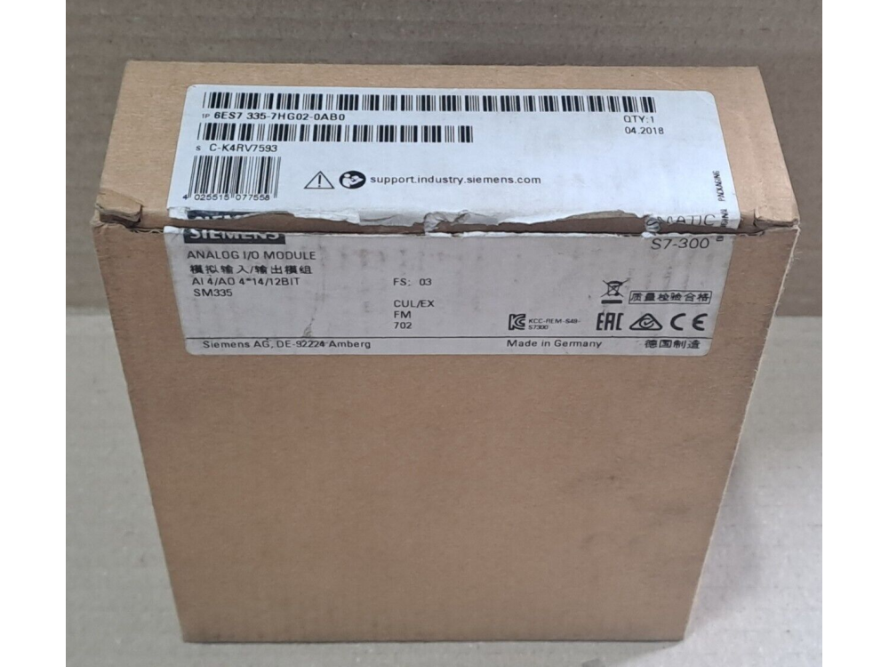 Siemens 6ES7335-7HG02-0AB0 SIMATIC S7-300, ANALOG MODULE SM 335 1 PCS #AD1612# 6ES7335-7HG02-0AB0 | Siemens - Зображення 1