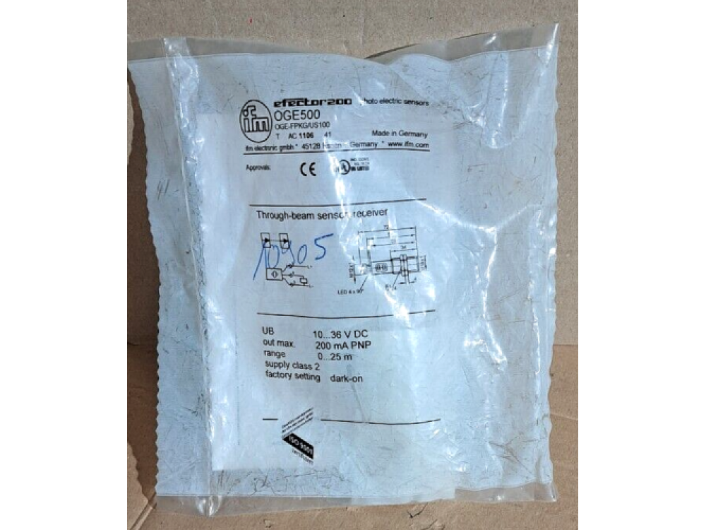 IFM OGE500 OGE-FPKG/US100 Through-beam sensor receiver 1 PCS#AD1612# OGE500 | Ifm Electronic - Зображення 1